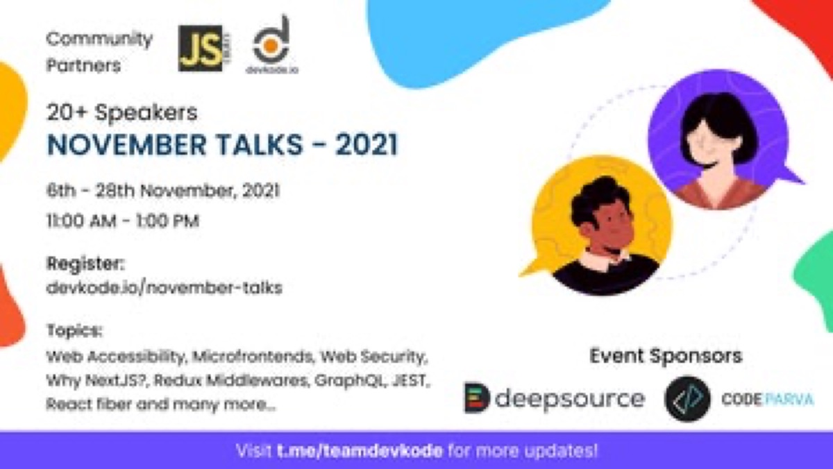 November Talks - 2021, Week-3 — JavaScript Meetup
