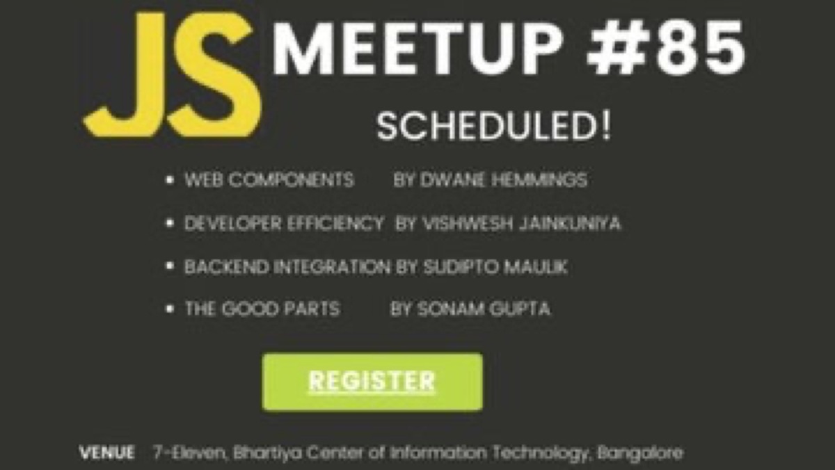 JS Meetup #85: Web components, Mock APIs, Backend Integration, the Good Parts — JavaScript Meetup